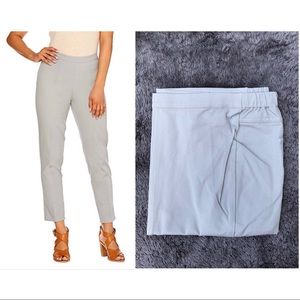 Isaac Mizrahi Petite-Length 24/7 Stretch Ankle Pants w/Seam, 26WP Cement Grey